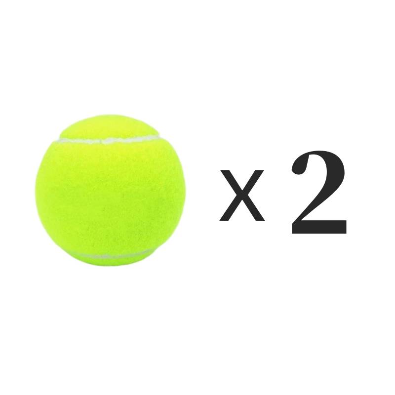 Two full yellow high-powered tennis balls