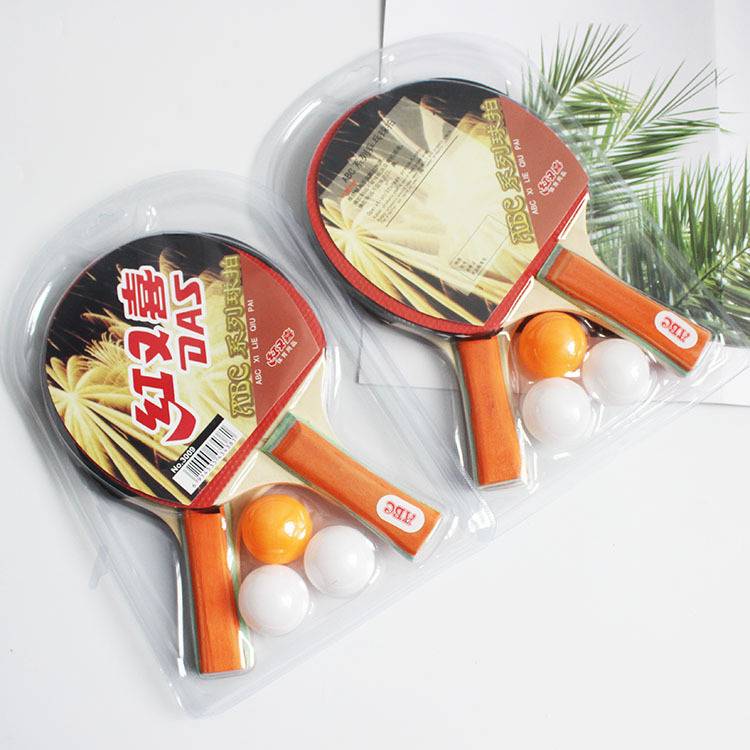 A pair of table tennis rackets+3 ordinary balls