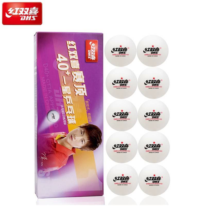 Red Double Happy Top One Star Table Tennis [10 White Pack]