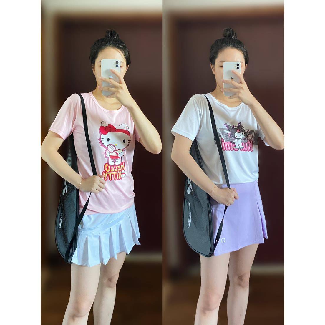 Badminton clothes female fast dry T -shirt tennis uniform Sanlou custom cute men and women couple sports short -sleeved cultural shirts