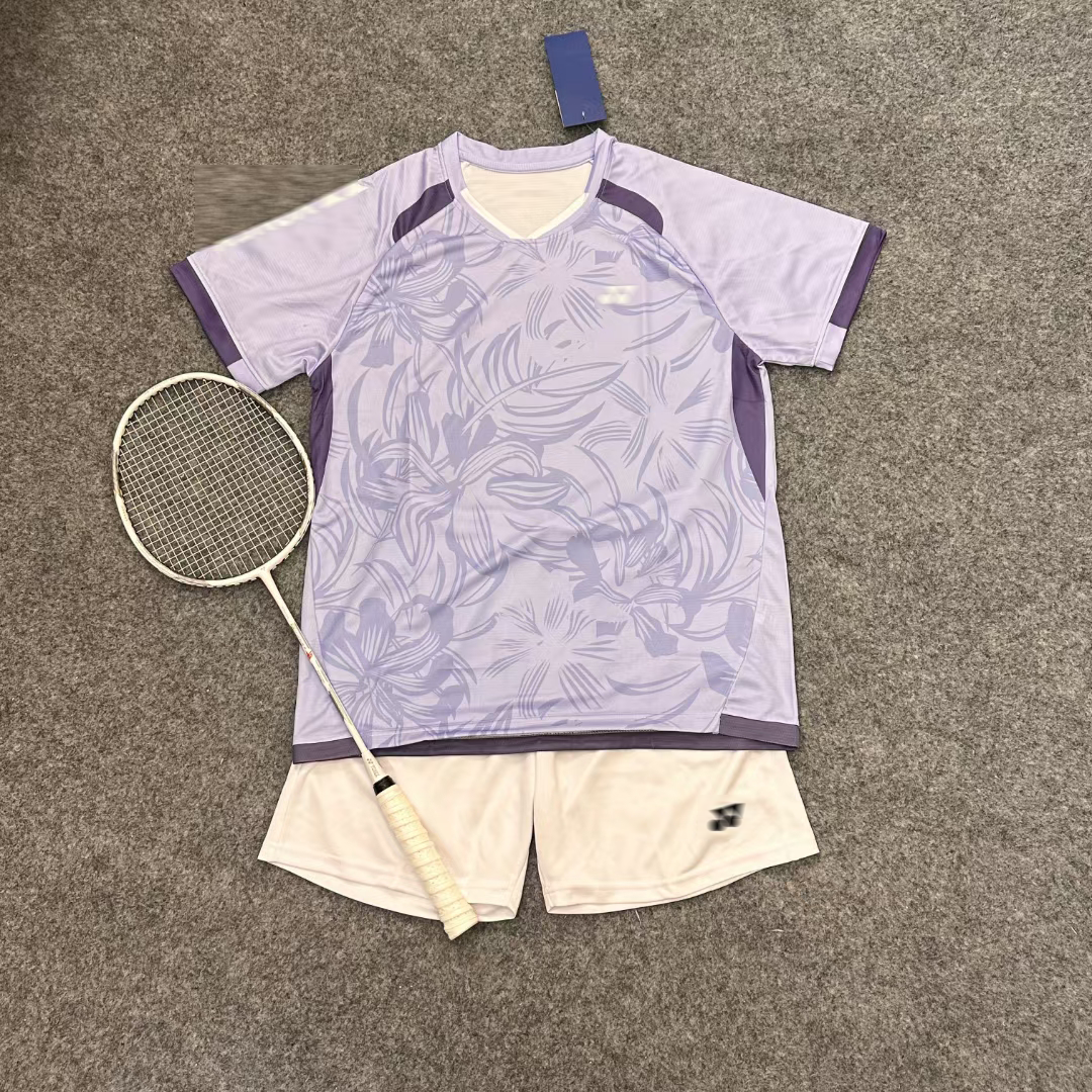 New badminton suit men's and women's competition short -sleeved custom printing group uniform volleyball speed dry sportswear set summer