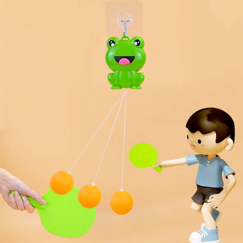 Frog hanging table tennis trainer indoors to play table tennis rackets training parent -child children toys boys