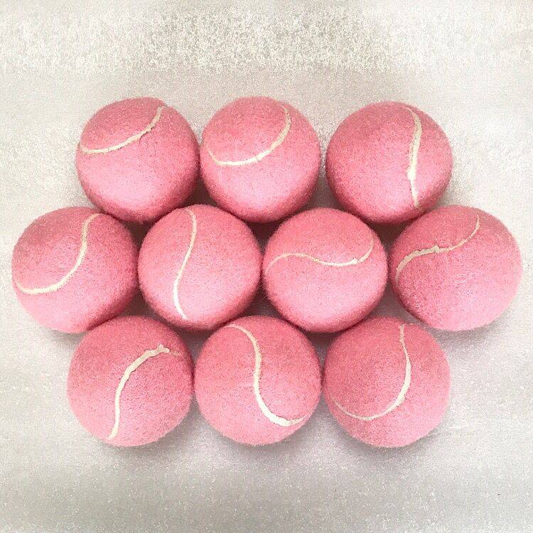 15 pink tennis balls