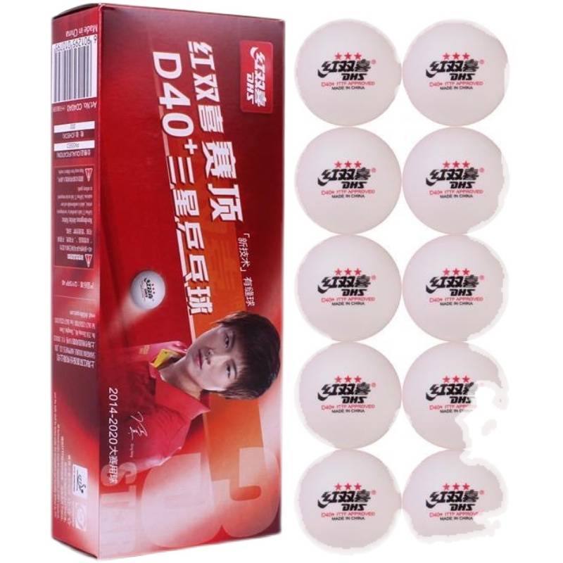 Red Double Happy Table Tennis 2020 World Table Tennis Championships DJ40+Three -Star Game Training Table Tennis 3 Stars