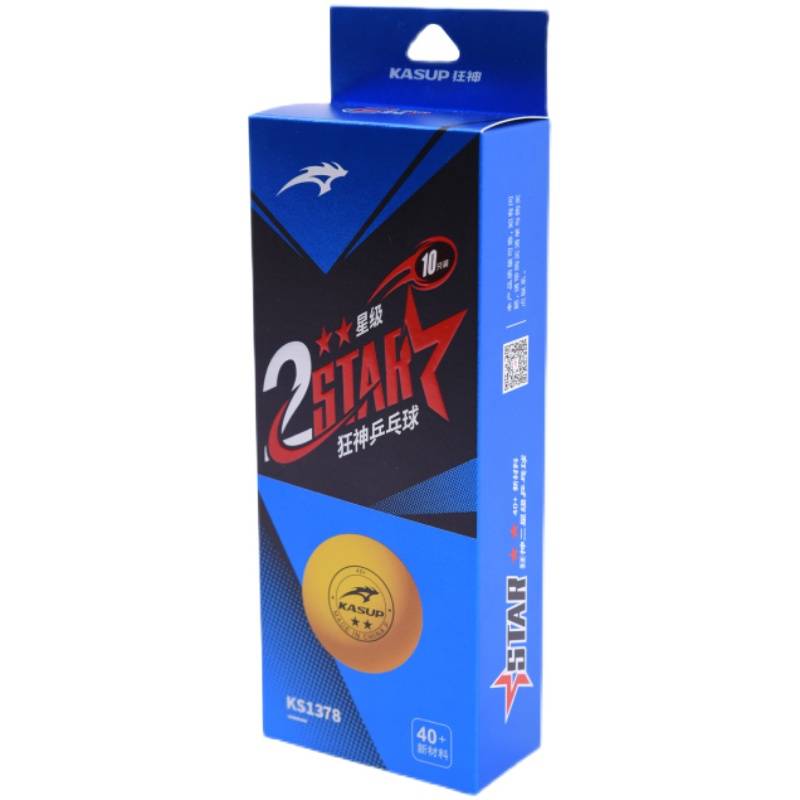 Crazy God two -star table tennis KS1378 yellow and white one three -star high -bombs high -molecular new material 40+ training competition