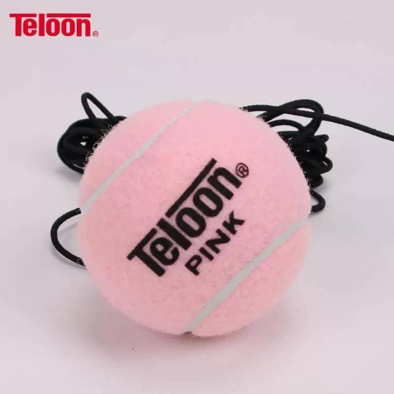 Pink with line tennis single player playback practice ball self -play training ball, one player play tennis strap rope