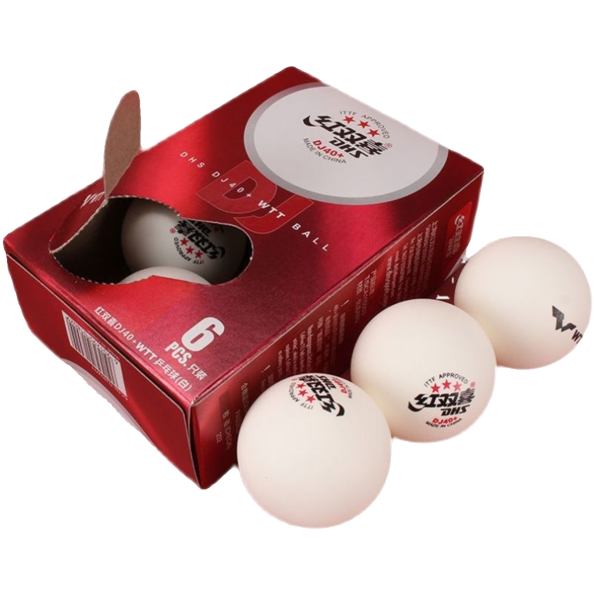 Genuine Red Double Happiness \ DHS Table Tennis Samsung WTT Tokyo DJ40 Professional Training Competition Portable Movement