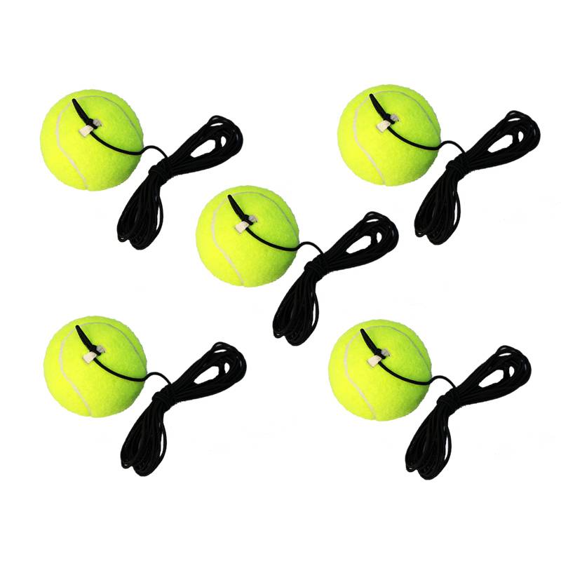 5 tennis balls with rope