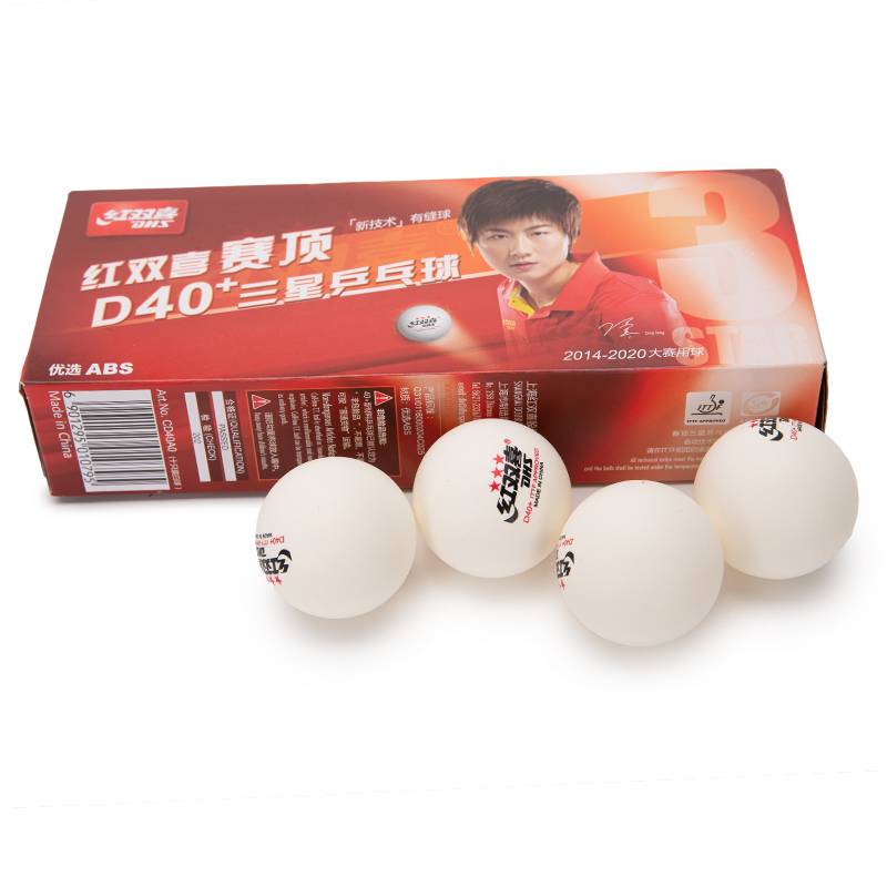 Red Double Happiness Top White Samsung 40mm+Table Tennis (Ten Installations) Sets ABS with a sewing training ball