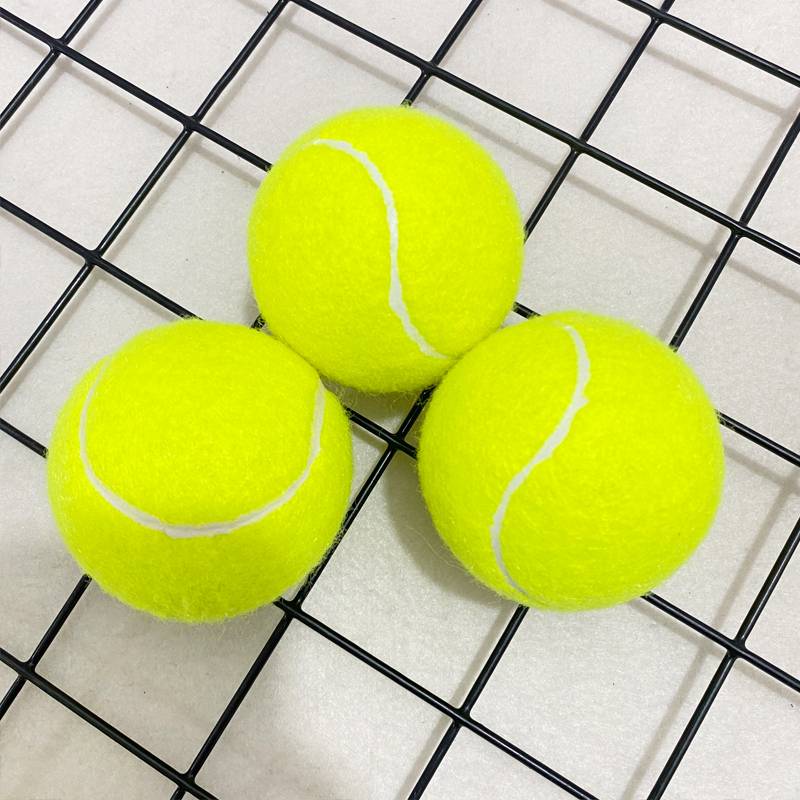 There are three of Wilcon's green-free tennis balls