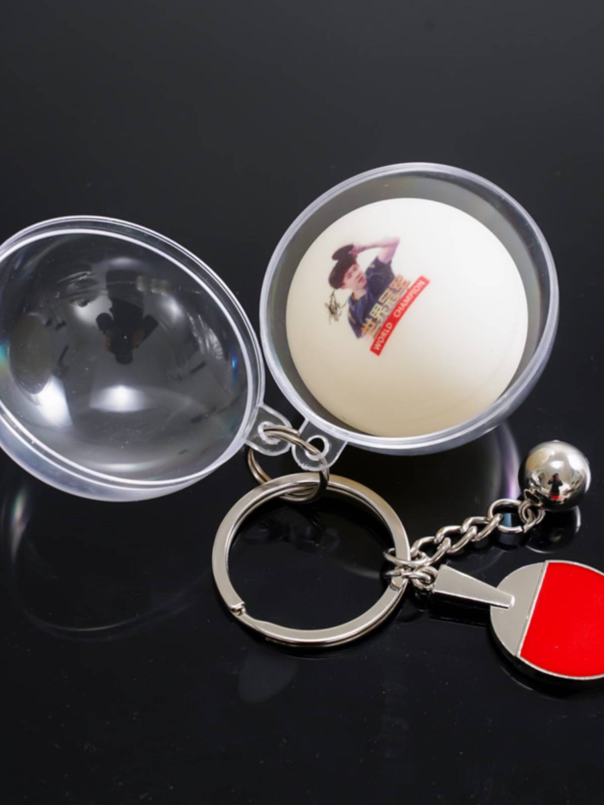 Red Double Happy Table Tennis Sun Yingsha Wang Chu Kinsha's head Malone Portal Simple Ball Buckle Morning Morning Bag Pendant