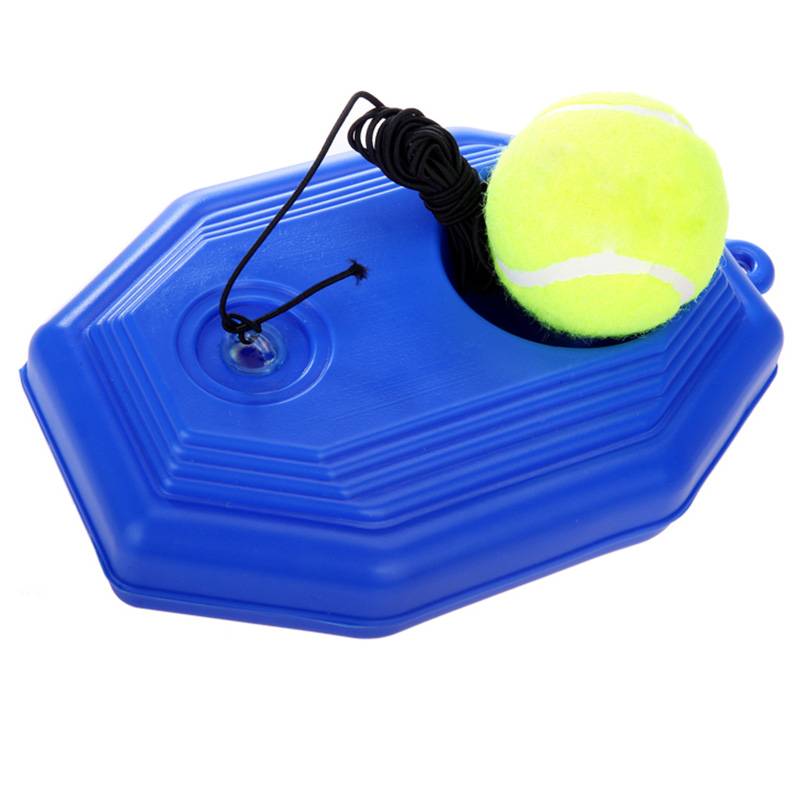 Tennis single training device with rope fixed practitioner elastic rope band line back to junior scholar pet ball