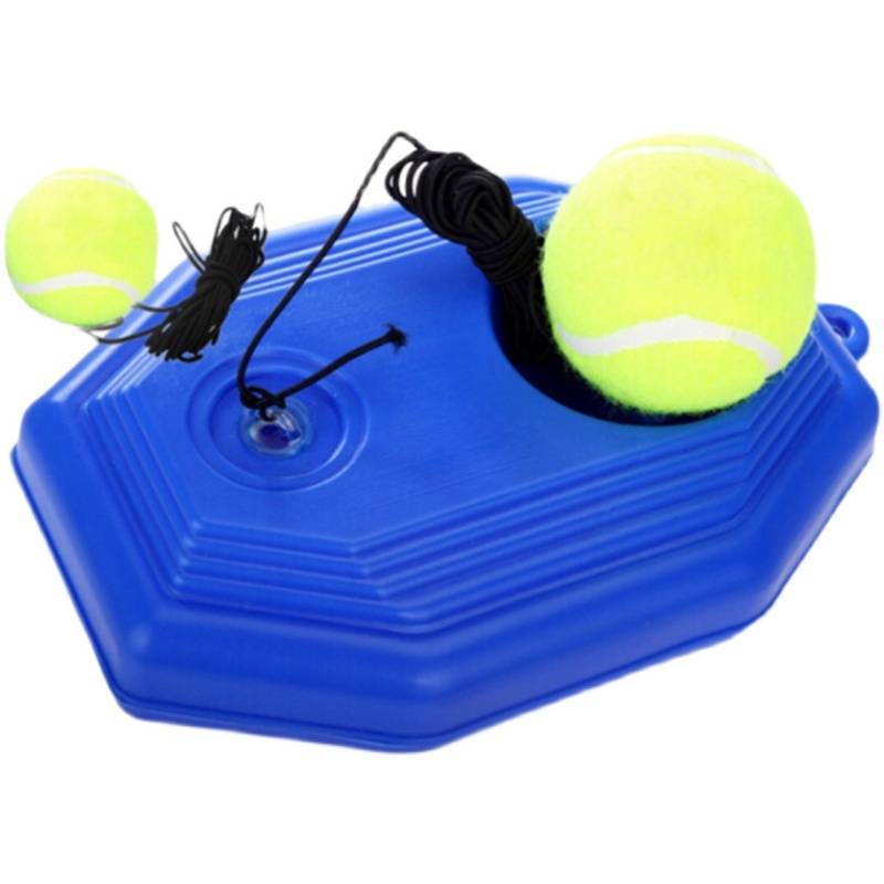 Tennis single training device with rope fixed practitioner elastic rope band line back to junior scholar pet ball