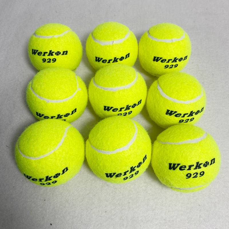 fluorescent green 929. Tennis training nine tennis balls