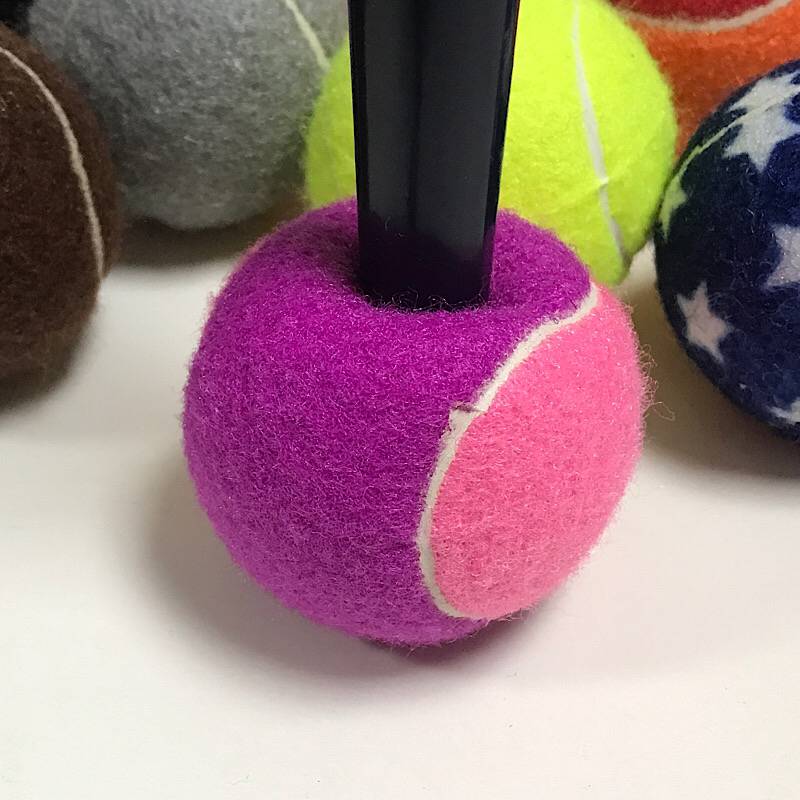 May red with four purple tennis crosses