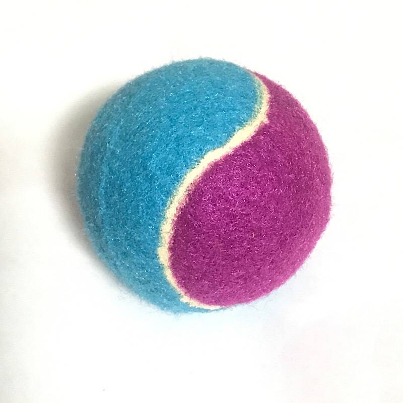 Double purple with blue tennis balls