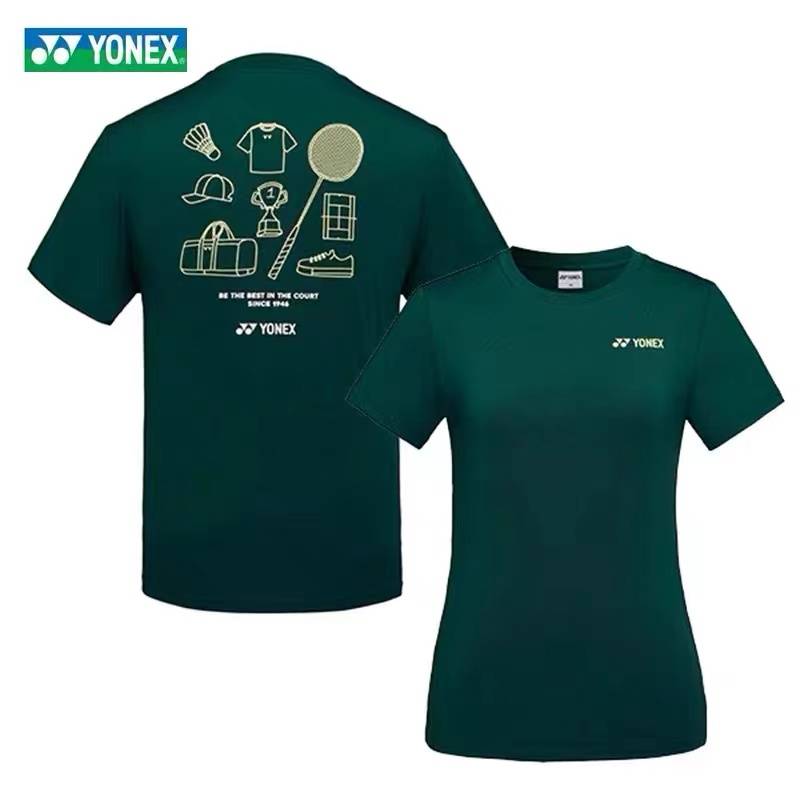 2024 new YY badminton suit Johnisian Korean men's and women's short -sleeved quick -drying training competition service customization