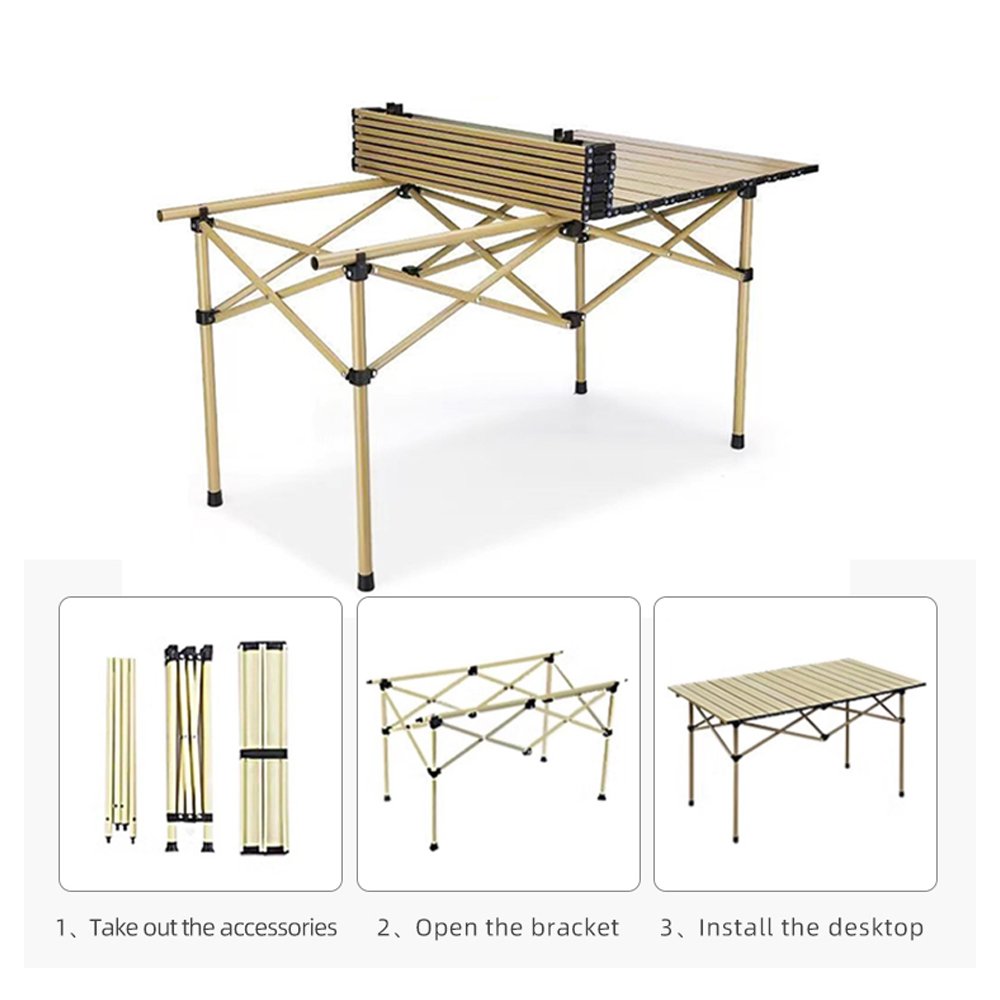 camp table portable folding outdoor table camping egg roll table metal folding