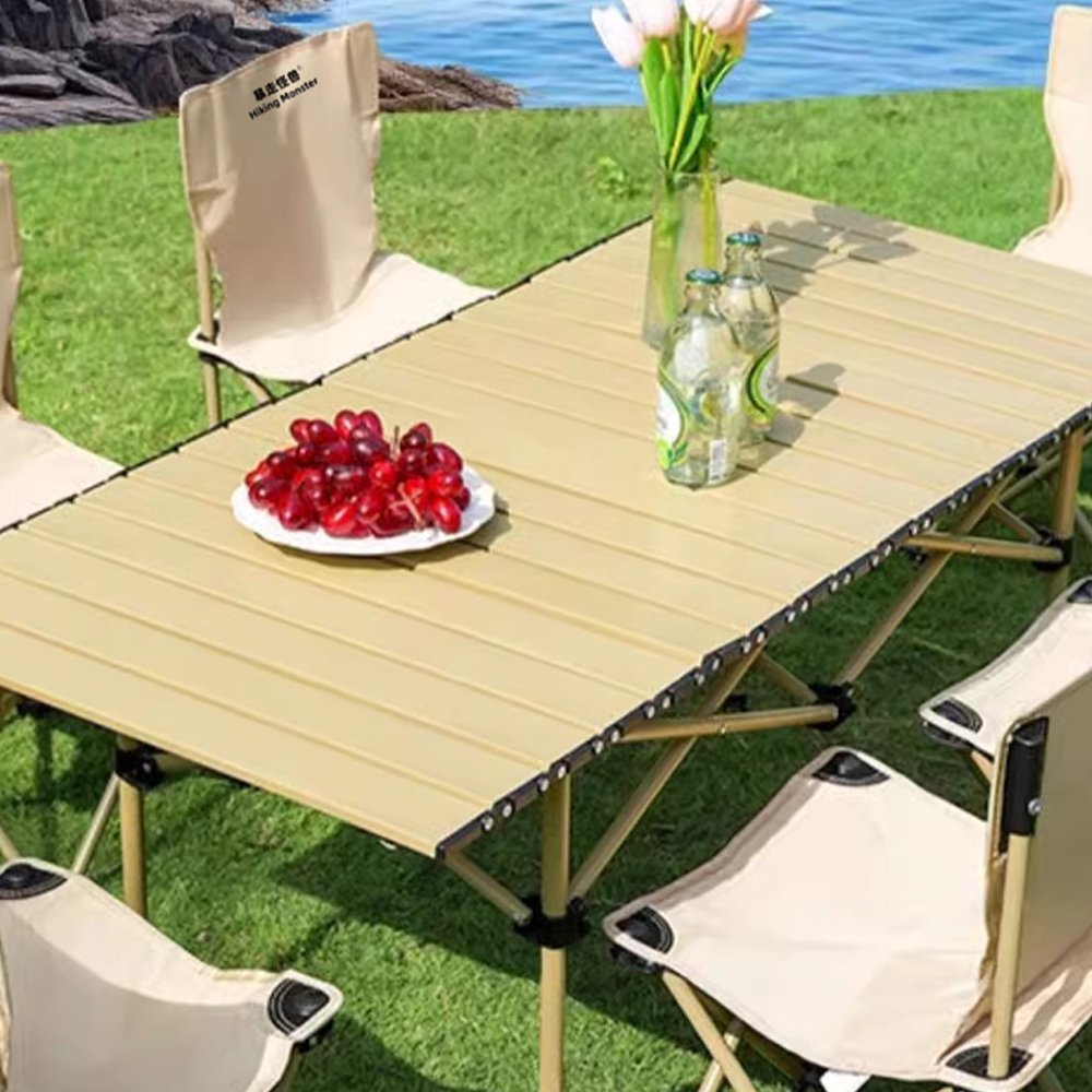 camp table portable folding outdoor table camping egg roll table metal folding