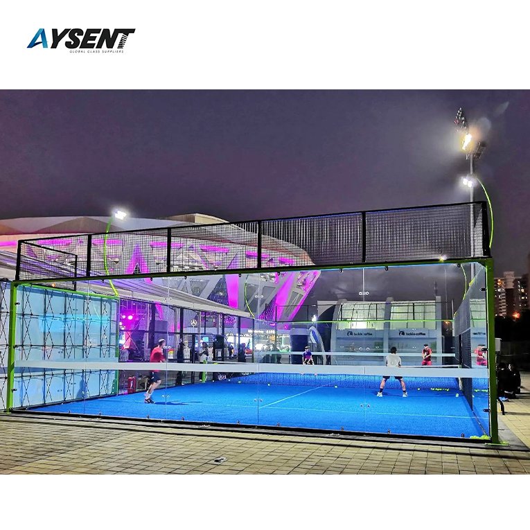 2024 New 12mm Tempered Glass For Indoor And Outdoor Enclosed Courts Paddel Tennis Court Portable Padel Court Panoramic