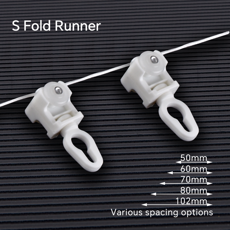Wholesale Metal S Wave Curtain Track Ripple Fold Curtain Rail With Runner &Tape Accessories for Home Window Applications