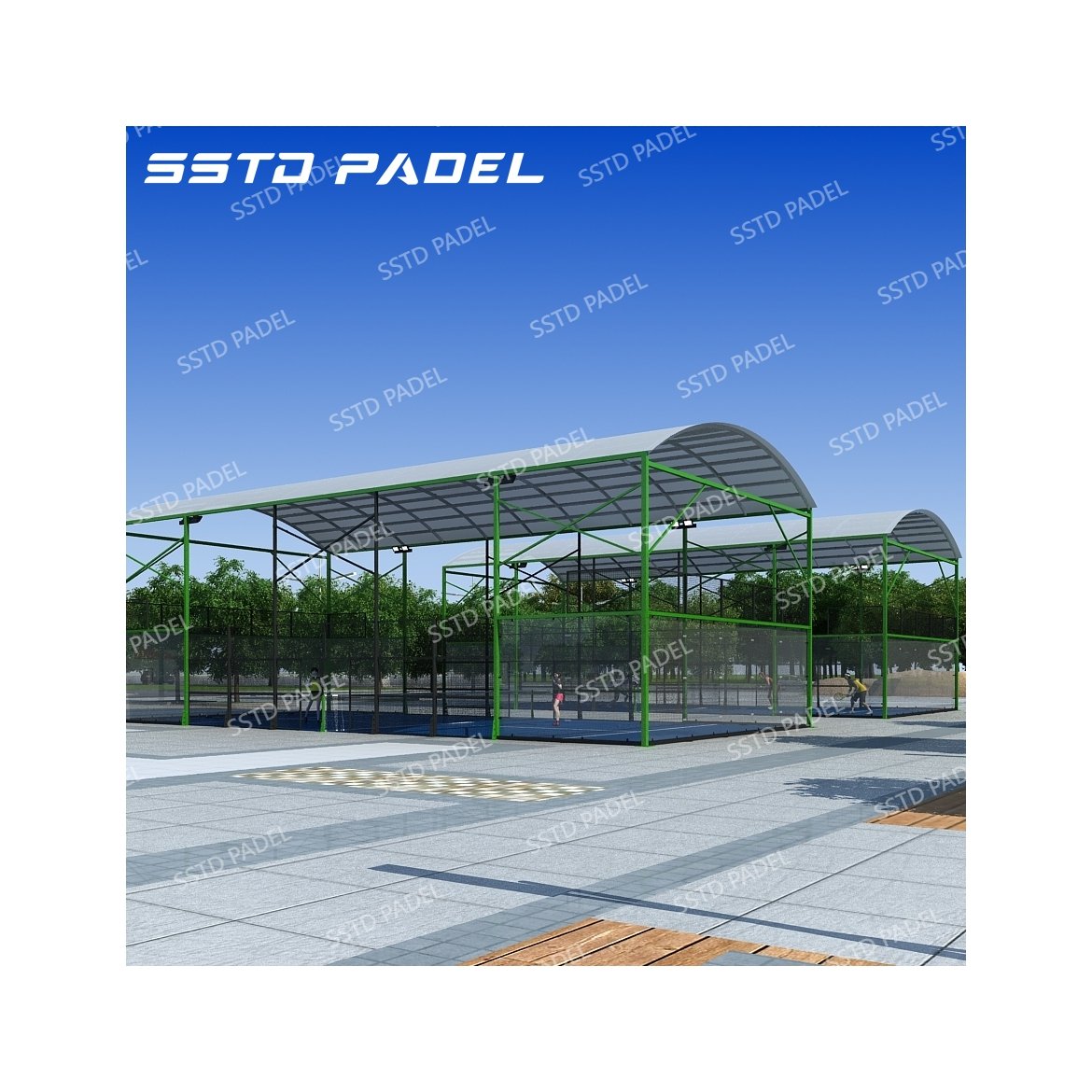 Durable Paddle Court Roof Panoramic Paddle Court Roof Professional Supplier Hot Dip Galvanized Padel Tennis Court Outdoor