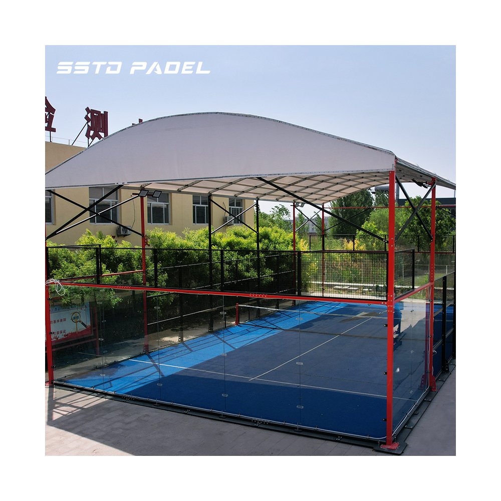 Durable Paddle Court Roof Panoramic Paddle Court Roof Professional Supplier Hot Dip Galvanized Padel Tennis Court Outdoor