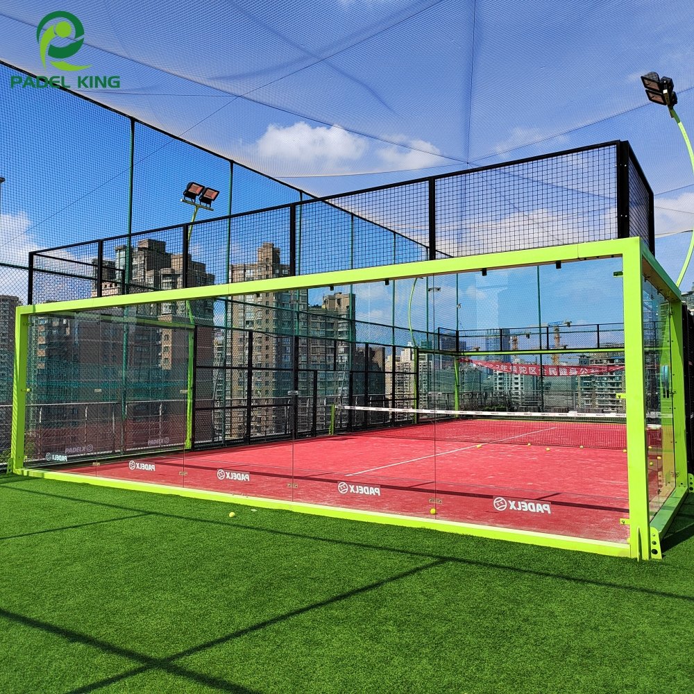 Super Colorful Artificial Grass Panoramic Padel Tennis Court With Padel Rackets Free Of Charge