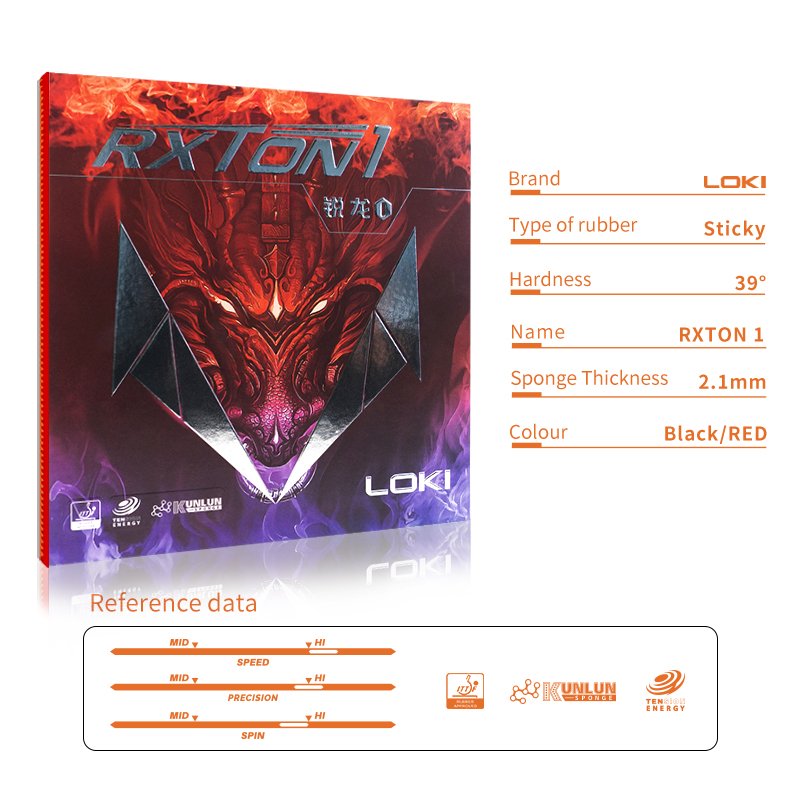 Loki Rxton 1 High density sponge Medium Hardness tt rubber ittf approved rubber table tennis for racket blade Change use