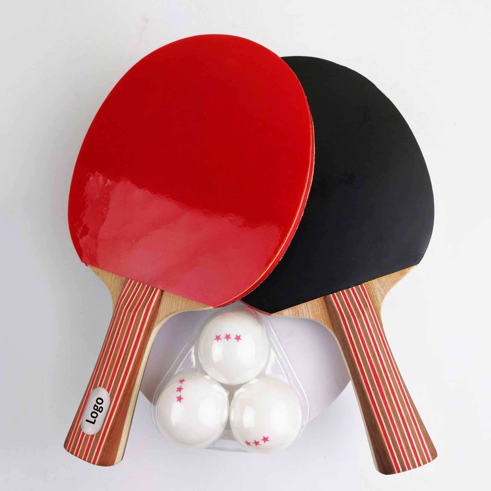High Quality table tennis Racket Set 2 Racket With 3 table tennis Ball Custom Logo On Handle
