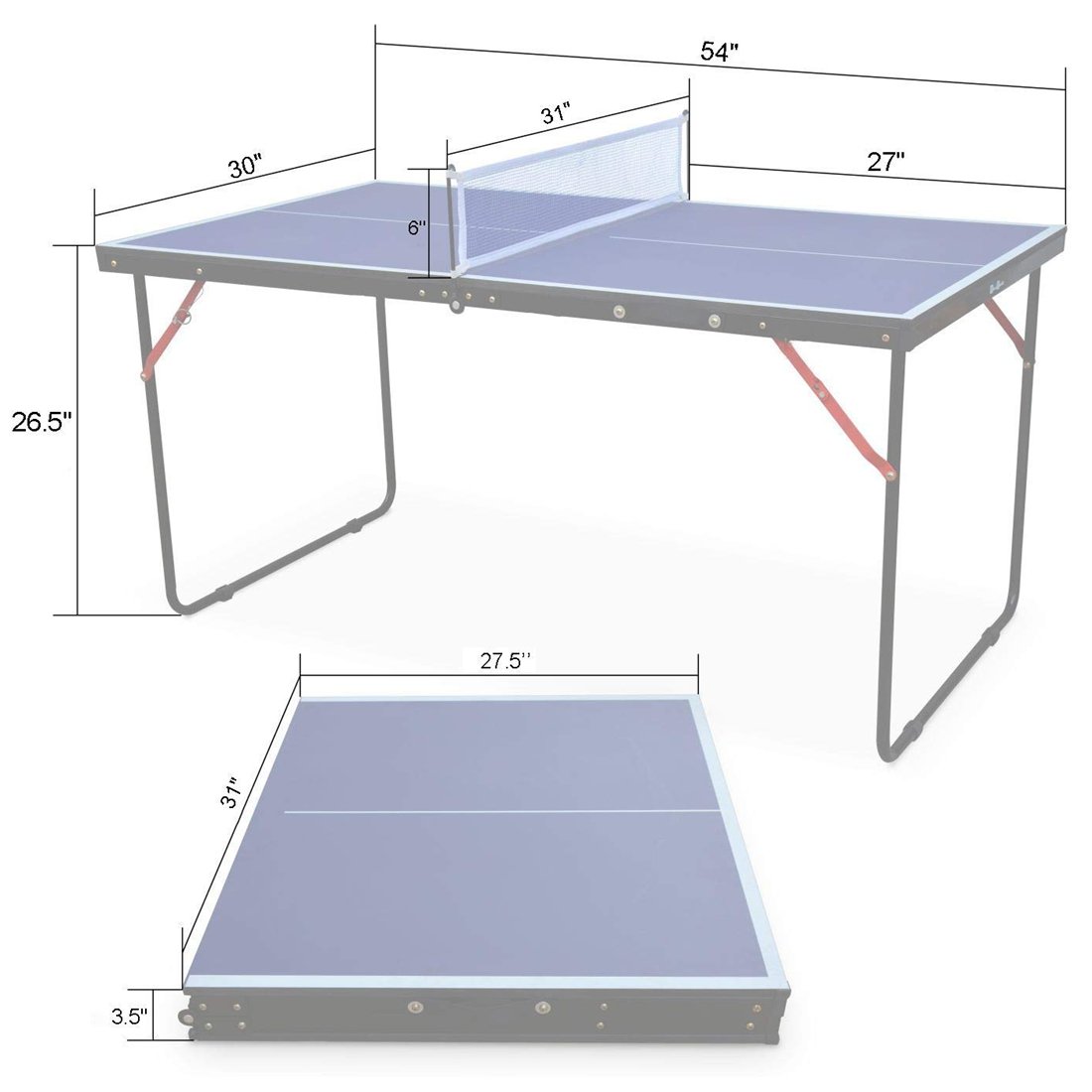 Professional Table Tennis Tables Products Competition Indoor Design With Net & Post Mini Table Tennis