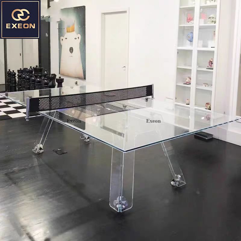 High-end Furniture Creative Standard Home Acrylic Table Tennis Villa Interior Design Luxury Glass Table