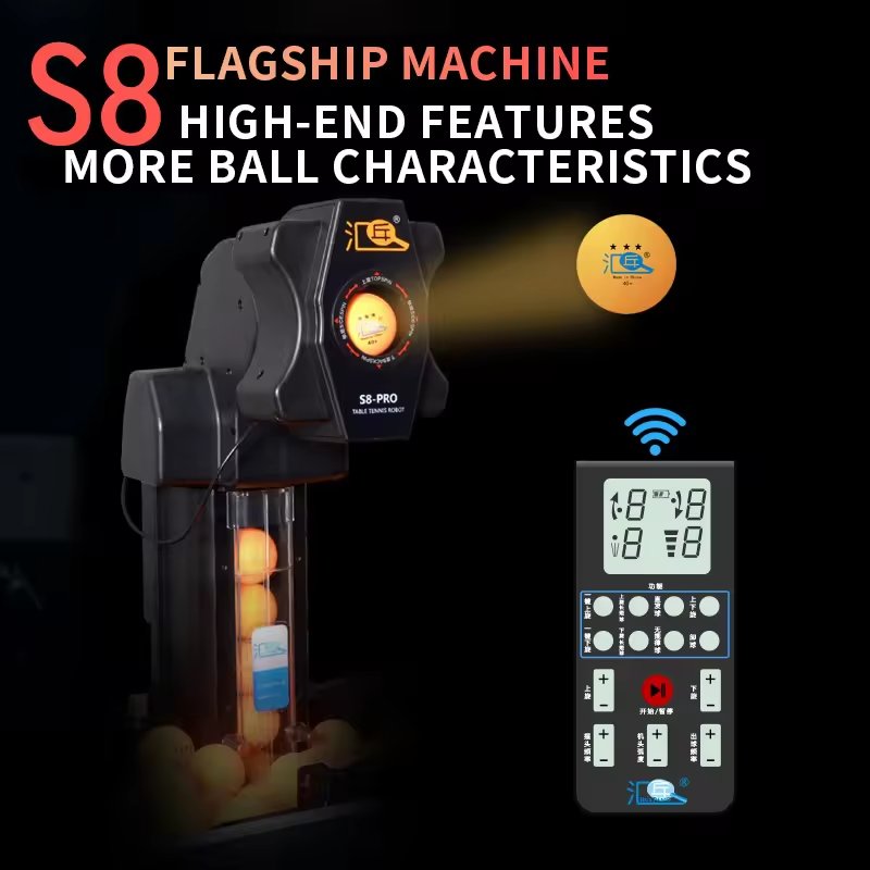 Professional Double Wheel Drive HP-S8 Full-automatic Table Tennis Robot Pingpong Machine For Training
