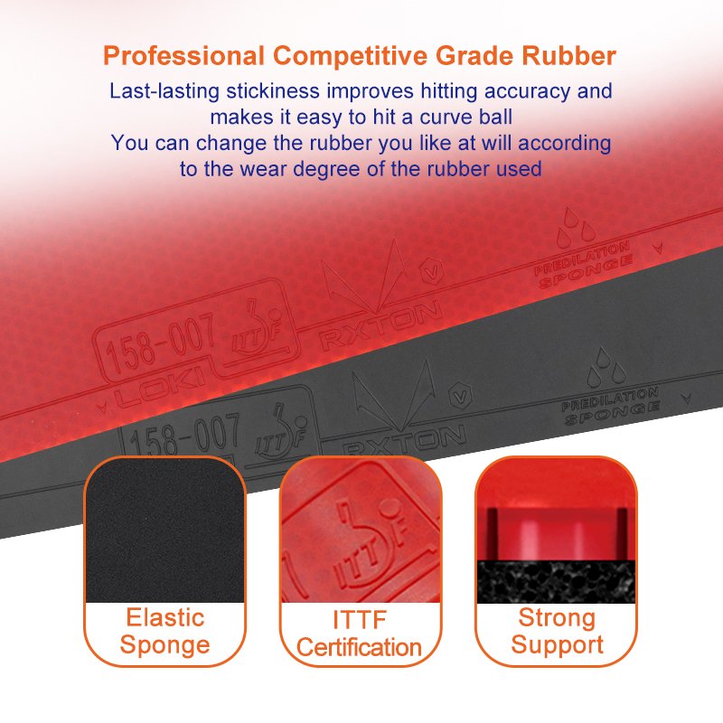 Loki R6 Professional Ping Pong Paddle Racket Competition Level 5 Wood 2 Carbon Fiber Table Tennis Bat