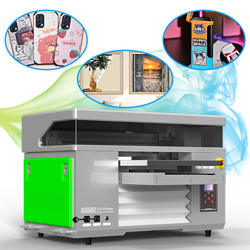 Latest desktop UV inkjet printer 4060 UV printer printing frame table tennis racket watch dial AB glue varnish A2 UV DTF printer