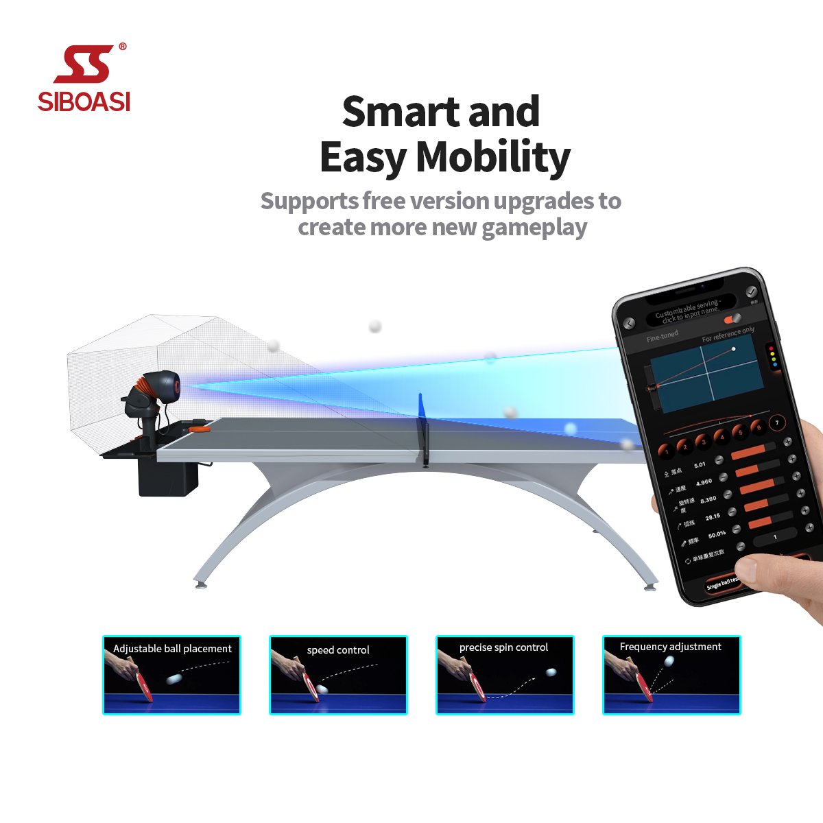 2024 Smart Pingpong Robot Table Tennis Equipment Machine For Training
