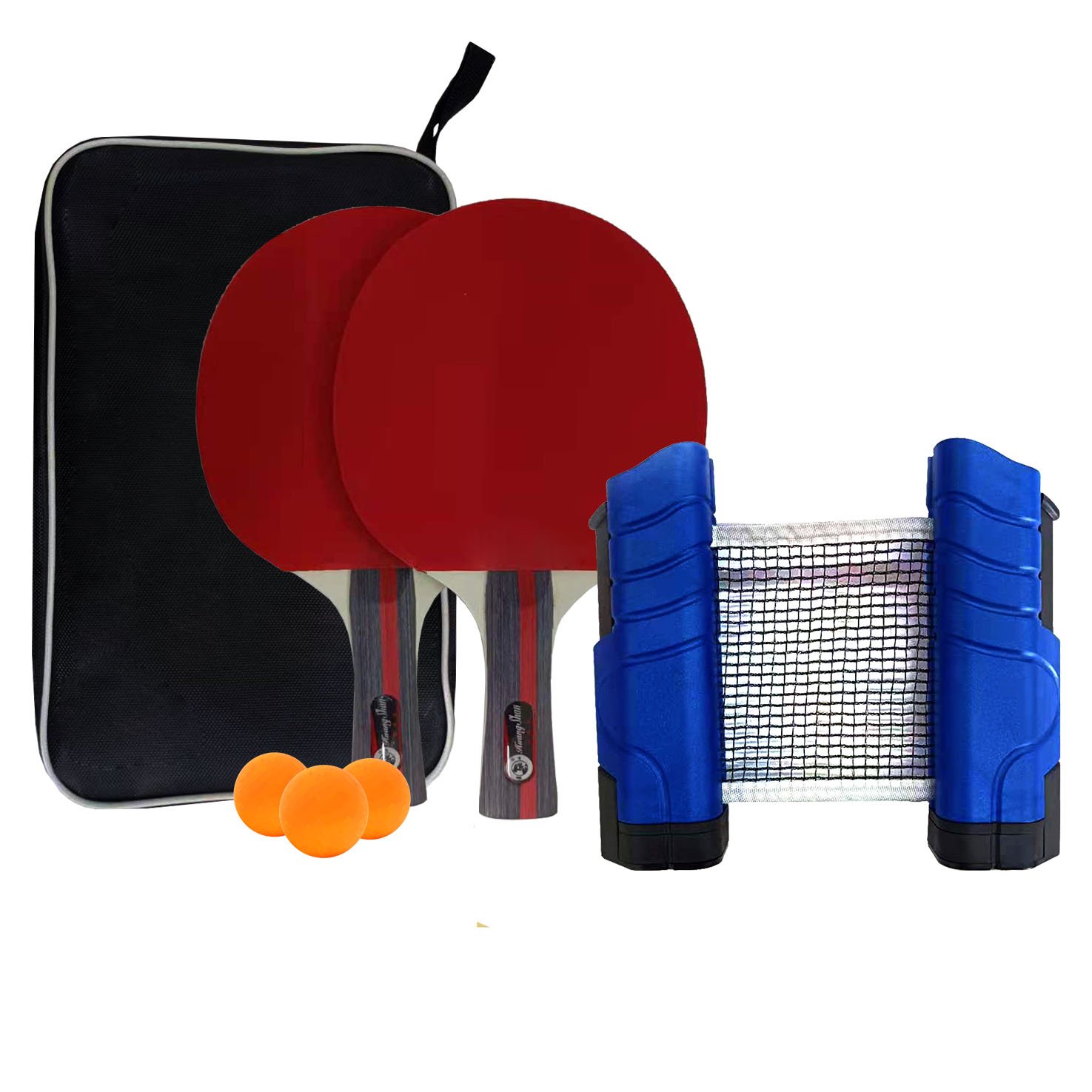 OEM Table tennis Set 2 Bats 6 Balls With Retractable Net Cheap Pingpong Paddle table tennis Racket