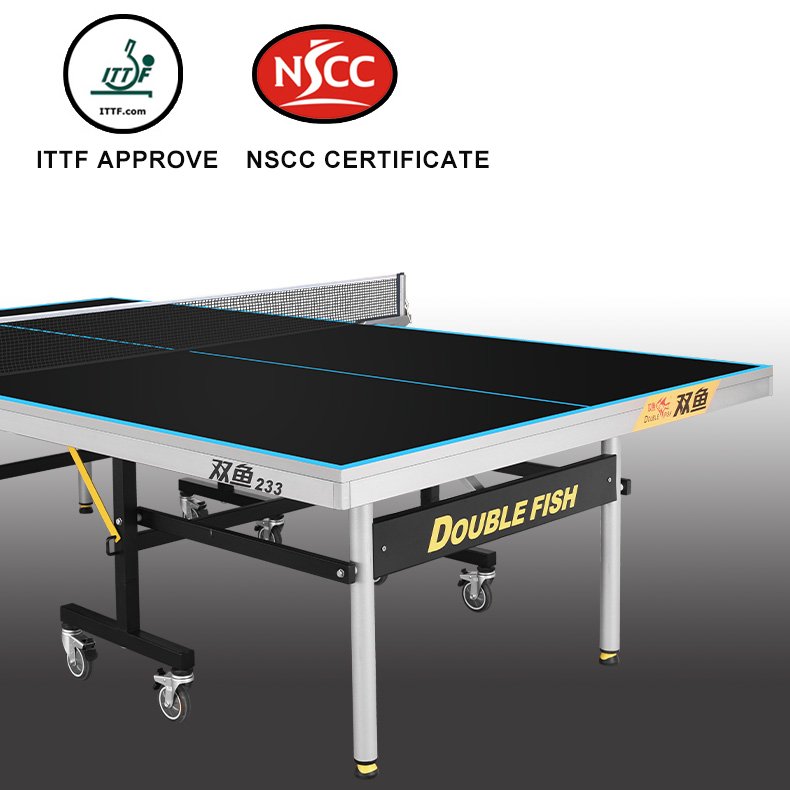 233 WTT OFFICIAL Standard Black surface 25mm Mdf Board Foldable Table Tennis Ping Pong Billiard Table