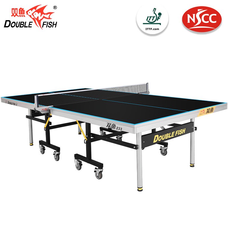 233 WTT OFFICIAL Standard Black surface 25mm Mdf Board Foldable Table Tennis Ping Pong Billiard Table