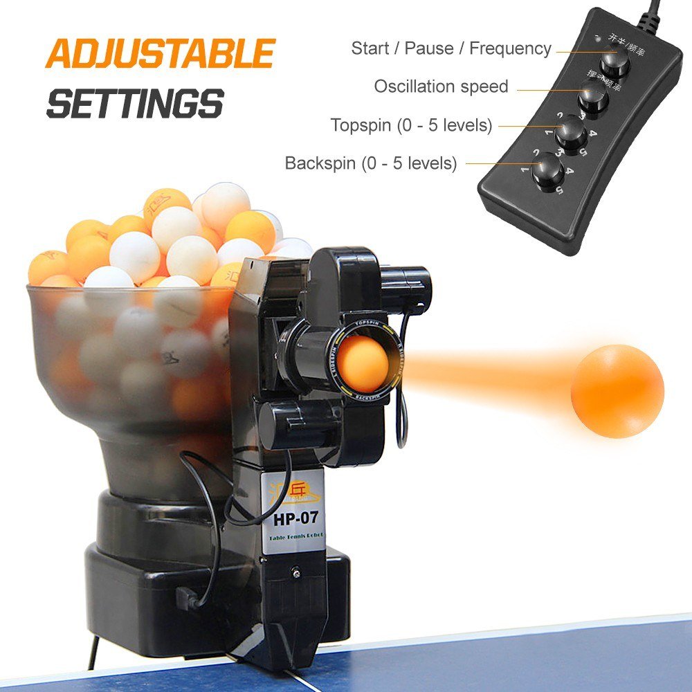 Table Tennis Robot Ping Pong Ball Machine Serves 40mm Regulation Ping Pong Balls Automatic Table Tennis Machine for Training Sol