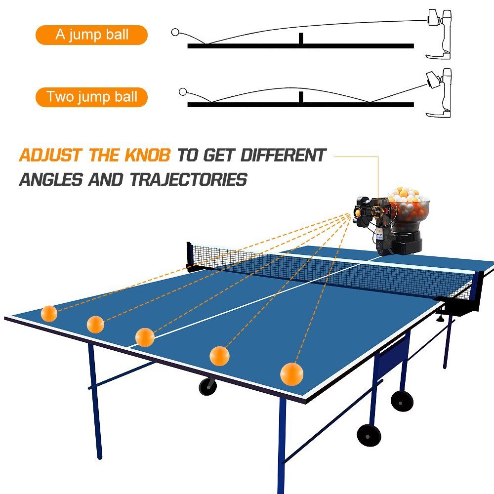 Table Tennis Robot Ping Pong Ball Machine Serves 40mm Regulation Ping Pong Balls Automatic Table Tennis Machine for Training Sol