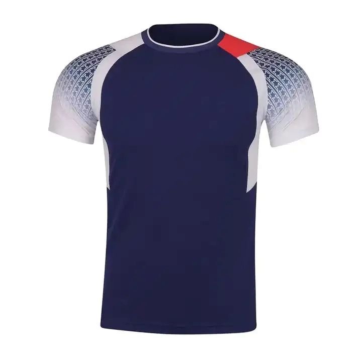 Sports Wear White & Blue Sublimated Tennis Jersey Comfortable High Quality Men's Tennis Uniform