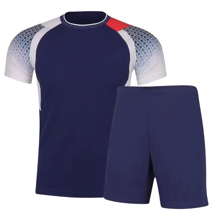 Sports Wear White & Blue Sublimated Tennis Jersey Comfortable High Quality Men's Tennis Uniform