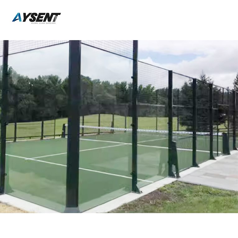 Professional Manufacturer Of 12mm Thick Tempered Glass For Squash tennis Panoramic Padel Court Wall Price