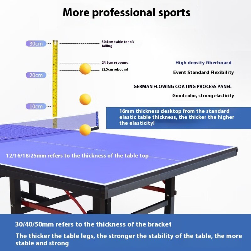 Tennis Table 25mm Thickness Foldable Adult Standard Indoor Tennis Table Tennis Table