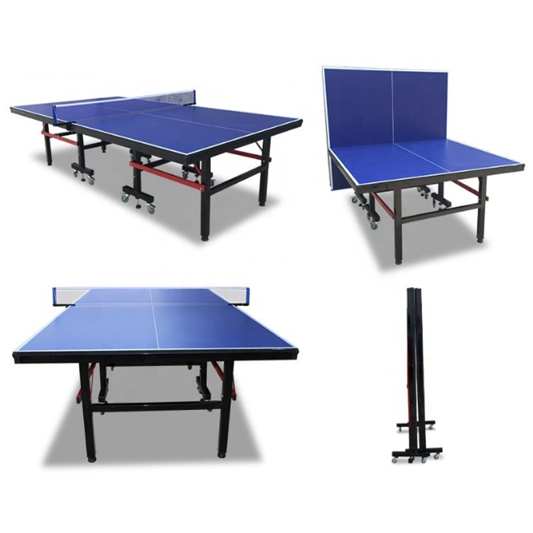 Konford Hot Supply 18/25mm Table Tennis OEM Custom Foldable Ping-Pong Tables With Wheels For Sports Training Pingpong Equipment
