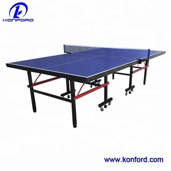Konford Hot Supply 18/25mm Table Tennis OEM Custom Foldable Ping-Pong Tables With Wheels For Sports Training Pingpong Equipment