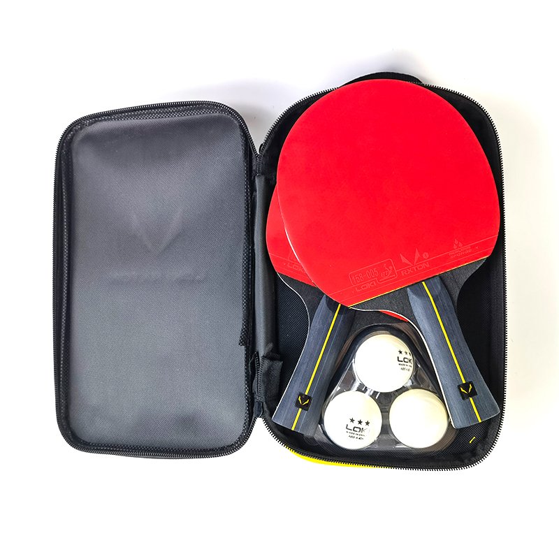 LOKI Rxton Portable table tennis Set 2 Racket 6 Ball Professional table tennis Racket With Double Zipper Case