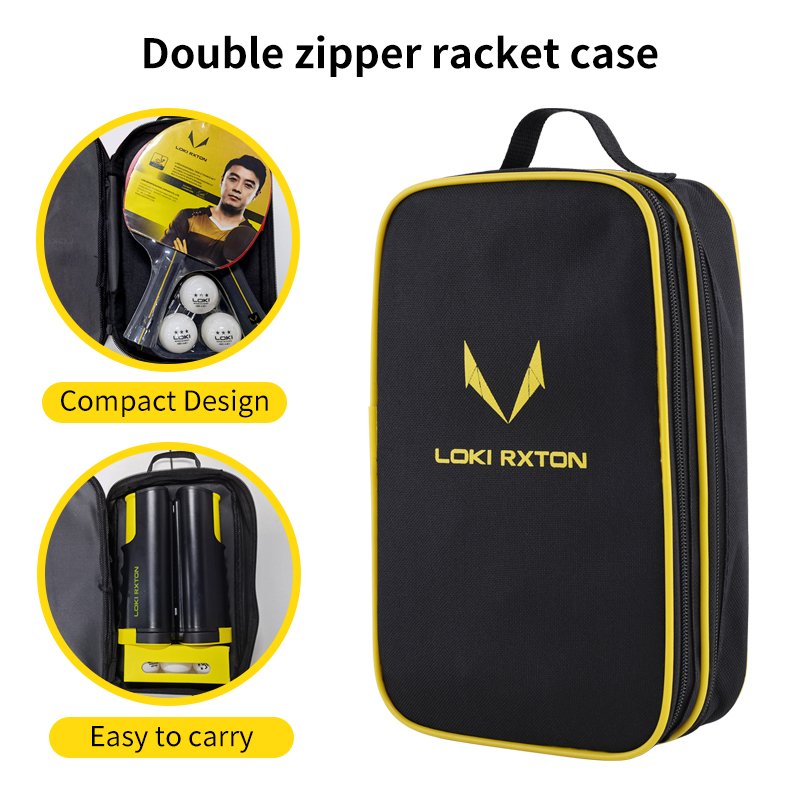 LOKI Rxton Portable table tennis Set 2 Racket 6 Ball Professional table tennis Racket With Double Zipper Case