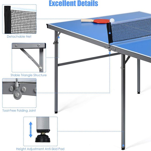 High Quality folding portable plastic table tennis table pingpong table